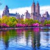 Jacqueline Onassis Reservoir Central Park In Spring Diamond Painting