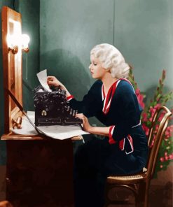 Jean Harlow Sitting At A Desk Diamond Painting