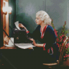 Jean Harlow Sitting At A Desk Diamond Painting