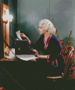 Jean Harlow Sitting At A Desk Diamond Painting