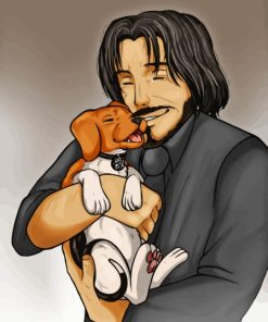 John Wick And Daisy Dog Diamond Painting