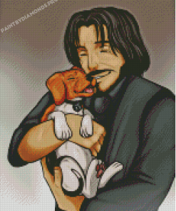 John Wick And Daisy Dog Diamond Painting