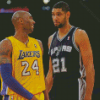 Kobe With Tim Duncan Diamond Painting