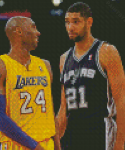 Kobe With Tim Duncan Diamond Painting