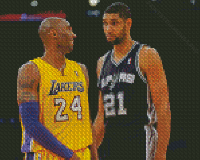 Kobe With Tim Duncan Diamond Painting