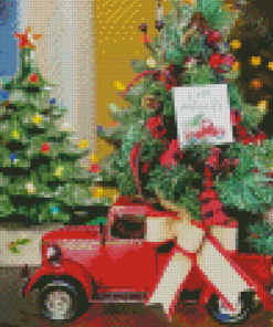 Little Vintage Christmas Truck Diamond Painting