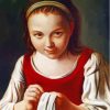 Little Girl Sewing Diamond Painting