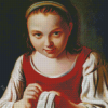 Little Girl Sewing Diamond Painting