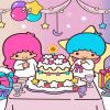 Little Twin Stars With Birthday Cake Diamond Painting