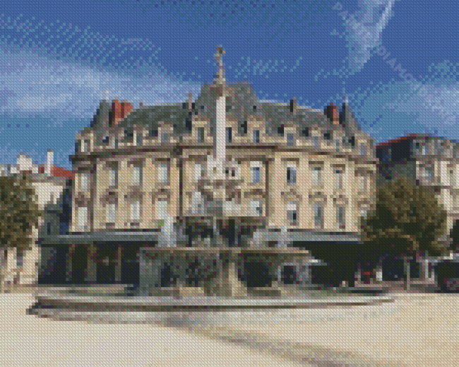 Monumental Fountain Valence France Diamond Painting