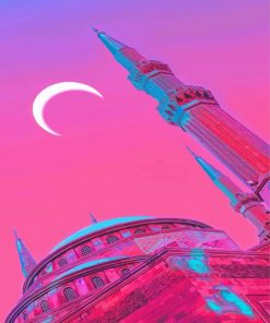 Neon Moon Tower Diamond Painting