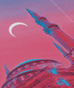 Neon Moon Tower Diamond Painting