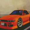 Orange Silvia S13 Sport Car Diamond Painting