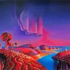 Red Surrealist Landscape Diamond Painting