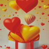 Red And Yellow Heart Balloons Diamond Painting