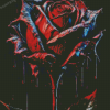 Red Rose Splatter Diamond Painting