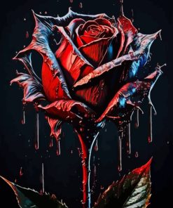 Red Rose Splatter Diamond Painting