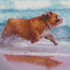 Running Dog In Beach Diamond Painting