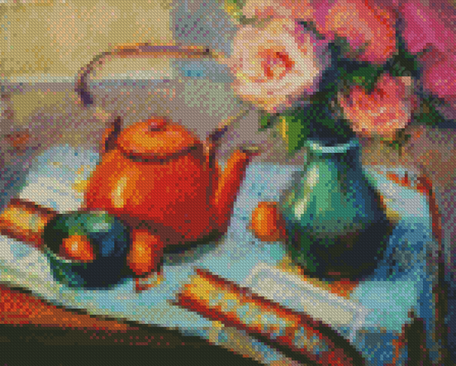 Vintage Impressionist Teapot Diamond Painting