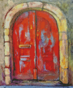 Vintage Red Door Diamond Painting