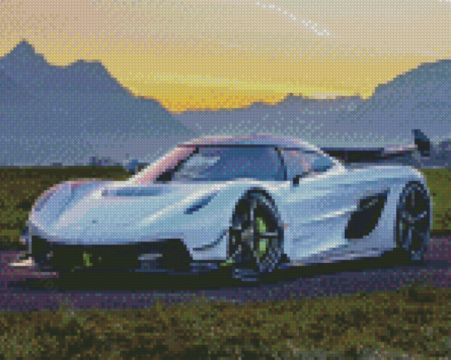 White Exotic Car Diamond Painting