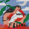 Woman Life Freedom Diamond Painting