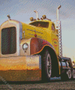 Yellow Mack Truck Diamond Painting