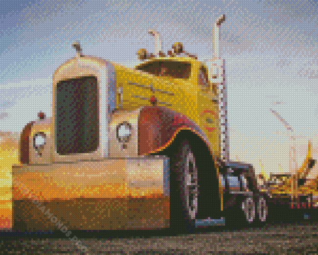 Yellow Mack Truck Diamond Painting