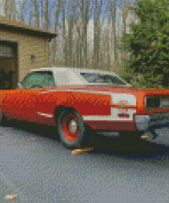 1970 Super Bee In Hemi Orange And White Diamond Painting