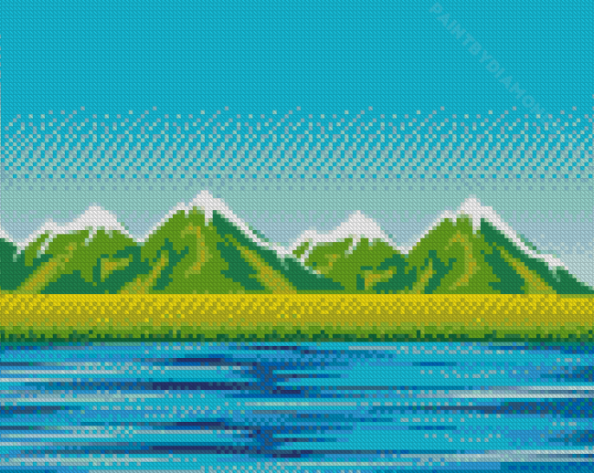 Aesthetic Mountain Sea Diamond Painting