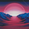 Aesthetic Retro Mountain Diamond Painting