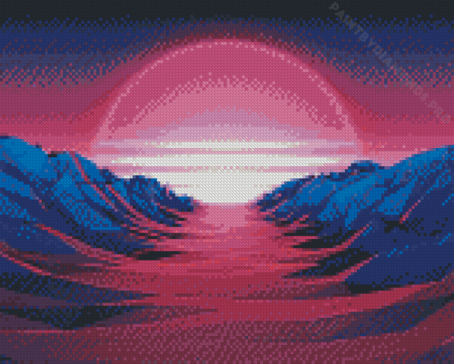 Aesthetic Retro Mountain Diamond Painting