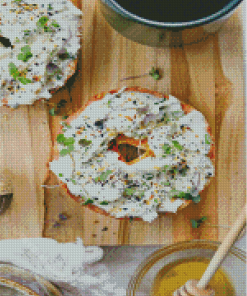 Bagel With Cream Cheese And Honey Diamond Painting