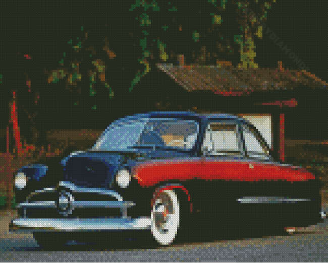 Black 49 Ford Coupe At Sunset Diamond Painting