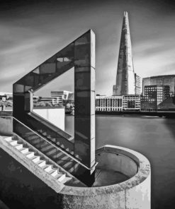 Black And White Shard London City Diamond Painting