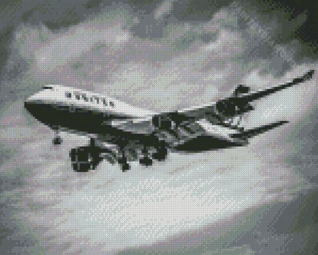 Black And White Plane Diamond Painting