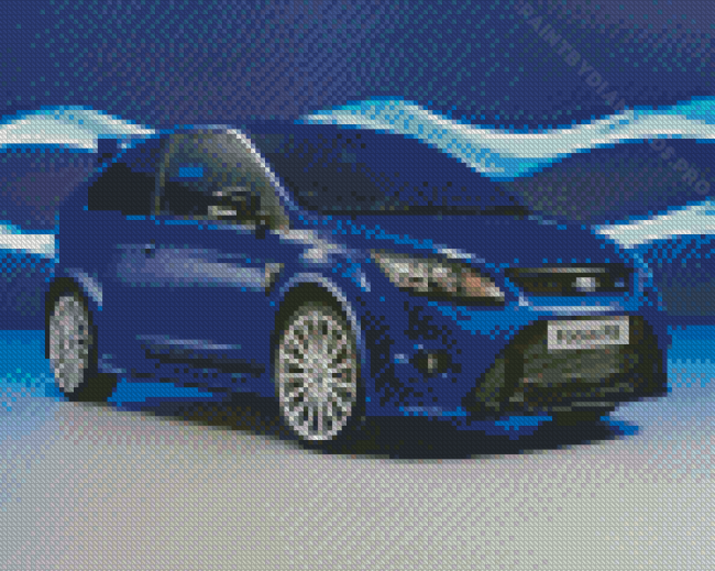 Blue Ford Focus RS Car Diamond Painting