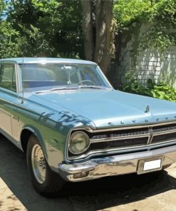 Blue Plymouth Belvedere Car Diamond Painting