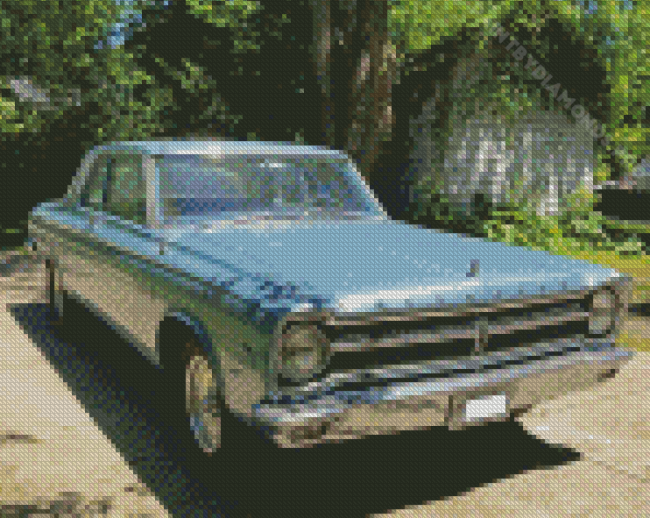 Blue Plymouth Belvedere Car Diamond Painting