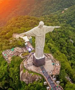 Christ The Redeemer Brazil Overhead View Diamond Painting