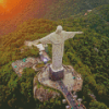 Christ The Redeemer Brazil Overhead View Diamond Painting