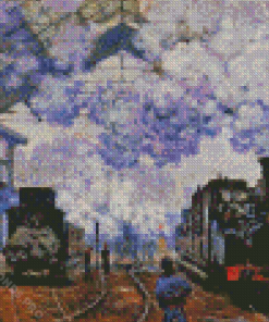 Claude Monet Arrival At Saint Lazare Station Diamond Painting