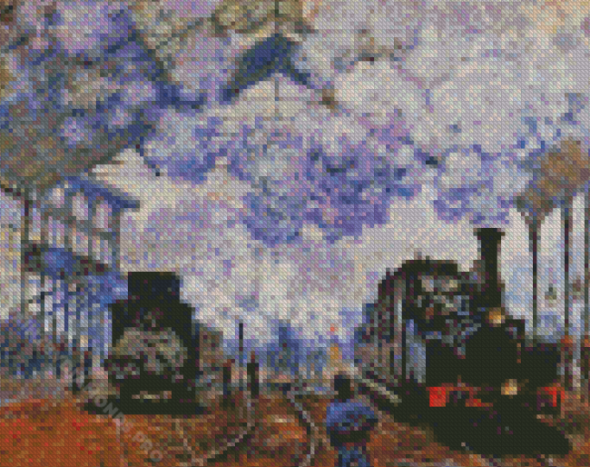 Claude Monet Arrival At Saint Lazare Station Diamond Painting