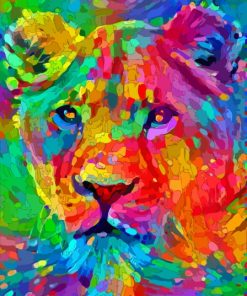 Colorful Lioness Art Diamond Painting