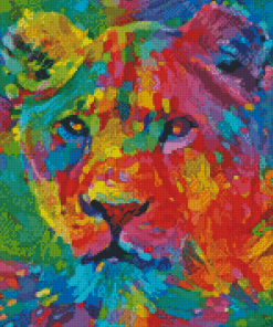 Colorful Lioness Art Diamond Painting