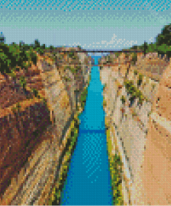 Corinth Canal Landscape Diamond Painting