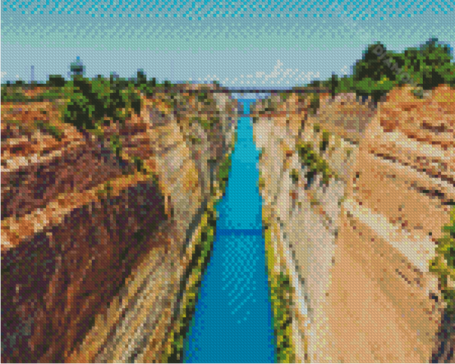 Corinth Canal Landscape Diamond Painting