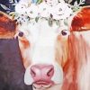 Cow With Flower Crown Diamond Painting