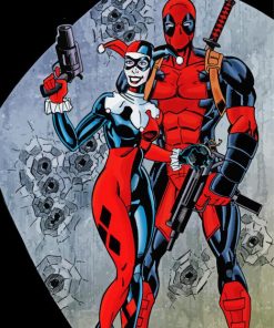 DC Comics Deadpool And Harley Quinn Diamond Painting