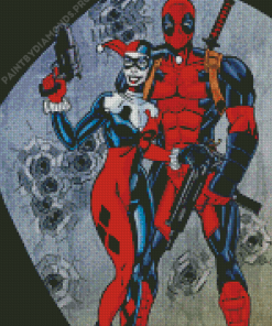 DC Comics Deadpool And Harley Quinn Diamond Painting